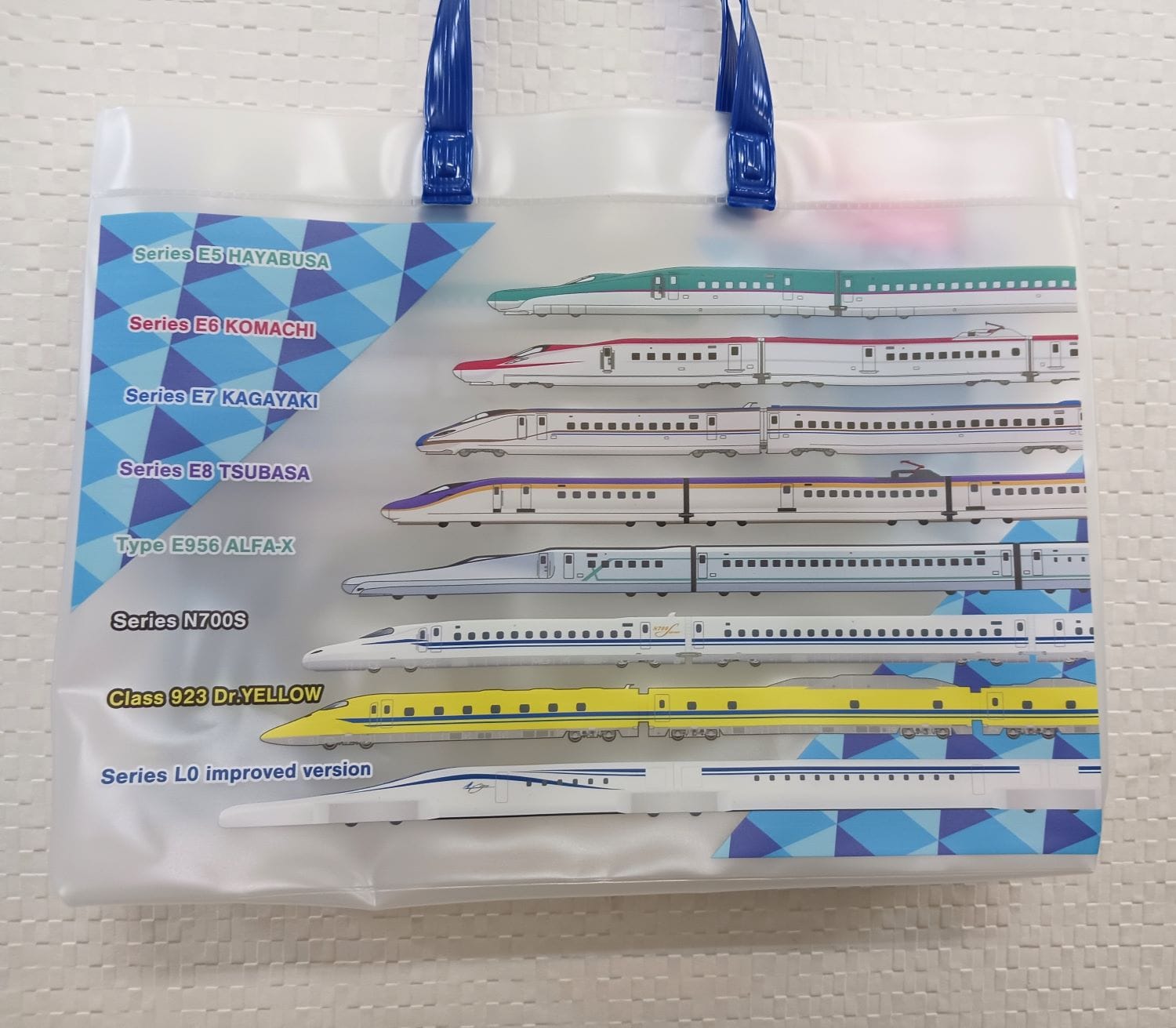 新幹線 ８車両 ビーチバッグ (プールバッグ)超電導リニアL0系・N700S・DY・E5系・E6系・E7系・E8系・ALFA-X