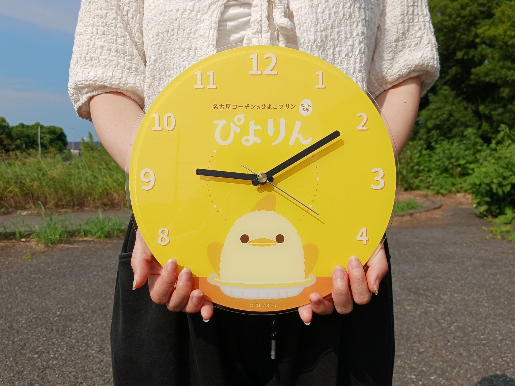 ご予約受付中【送料無料】【数量限定】（10月中旬頃発送予定分）【ぴよりん15周年記念】ぴよりん アクリルウォールクロック（壁掛け時計）