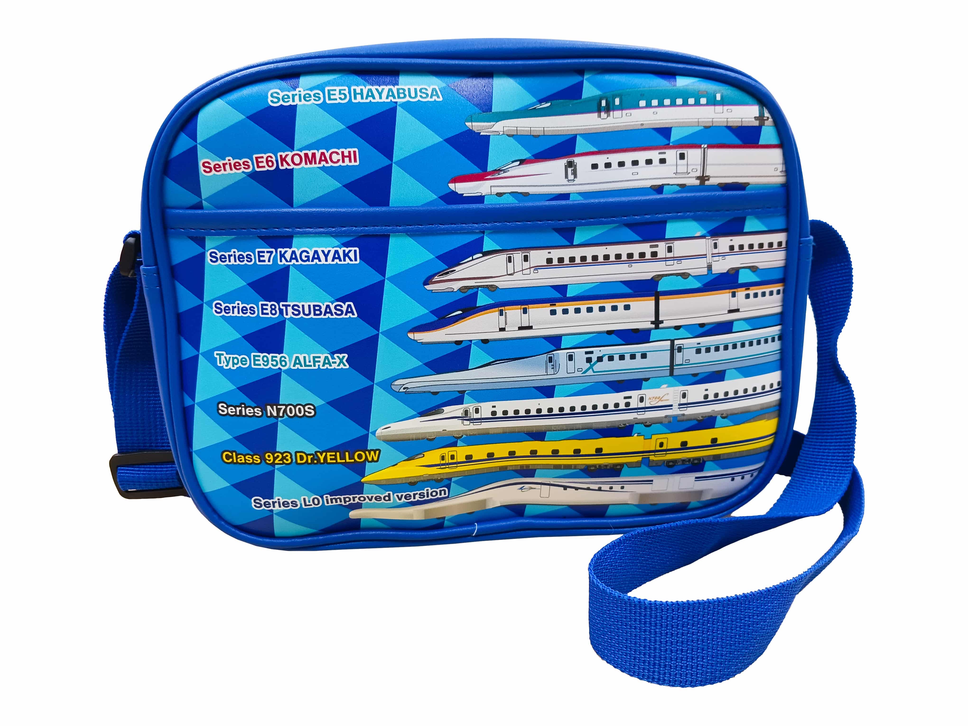 新幹線 ８車両 ショルダーバッグ【幼稚園・通園バッグ】N700S・ドクターイエロー・E5系はやぶさ・E6系こまち・E7系かがやき・E8系つばさ・ＡＬＦＡ－Ｘ・超電導リニアＬ0系 柄