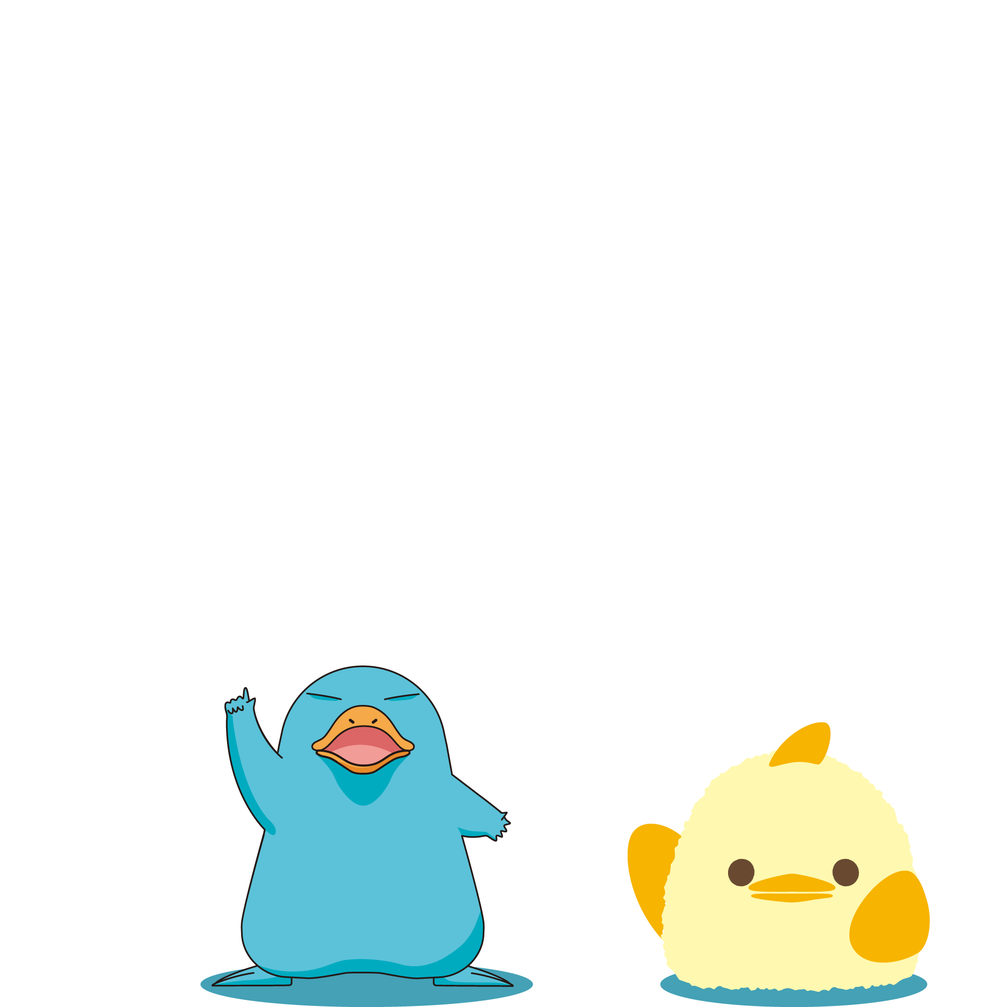 ぴよりんとカモノハシのイコちゃん