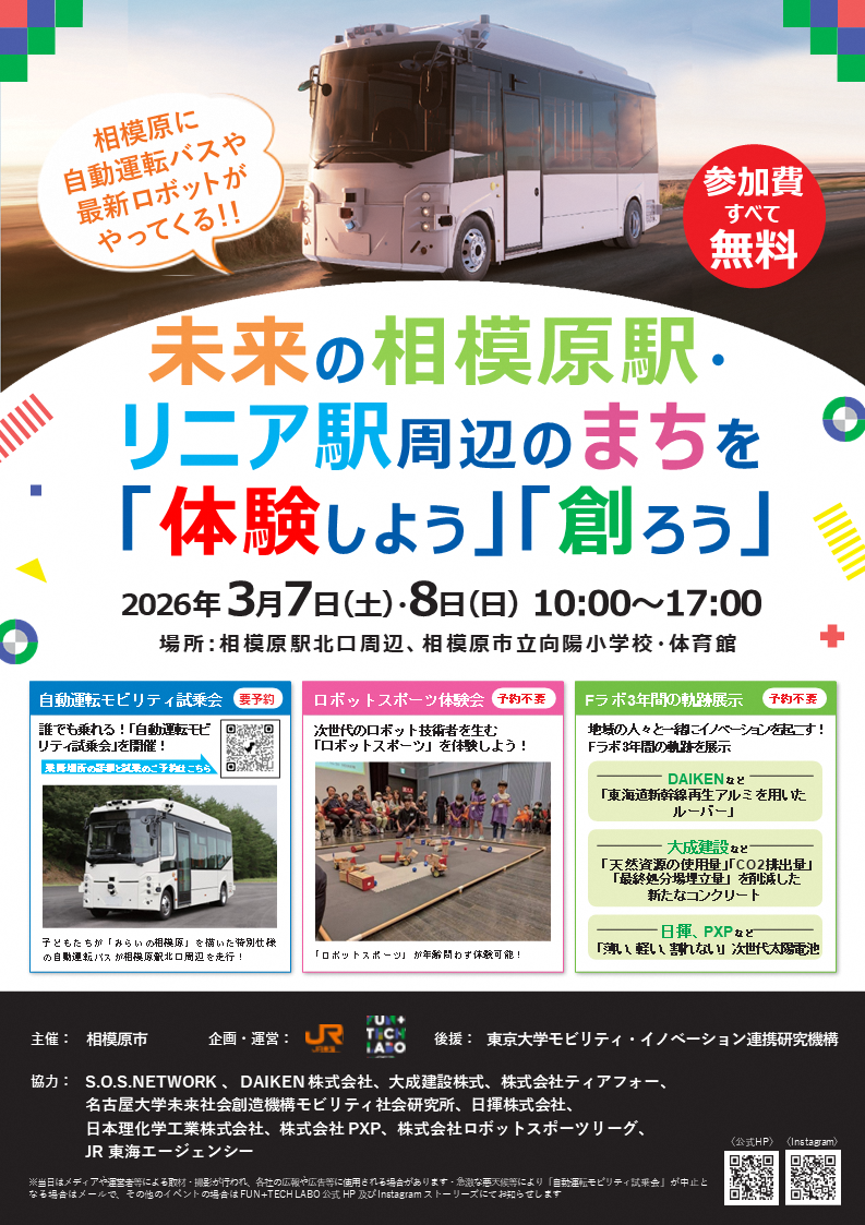 ３月７日（土）、８日（日）相模原駅周辺自動運転バス乗車予約ページ