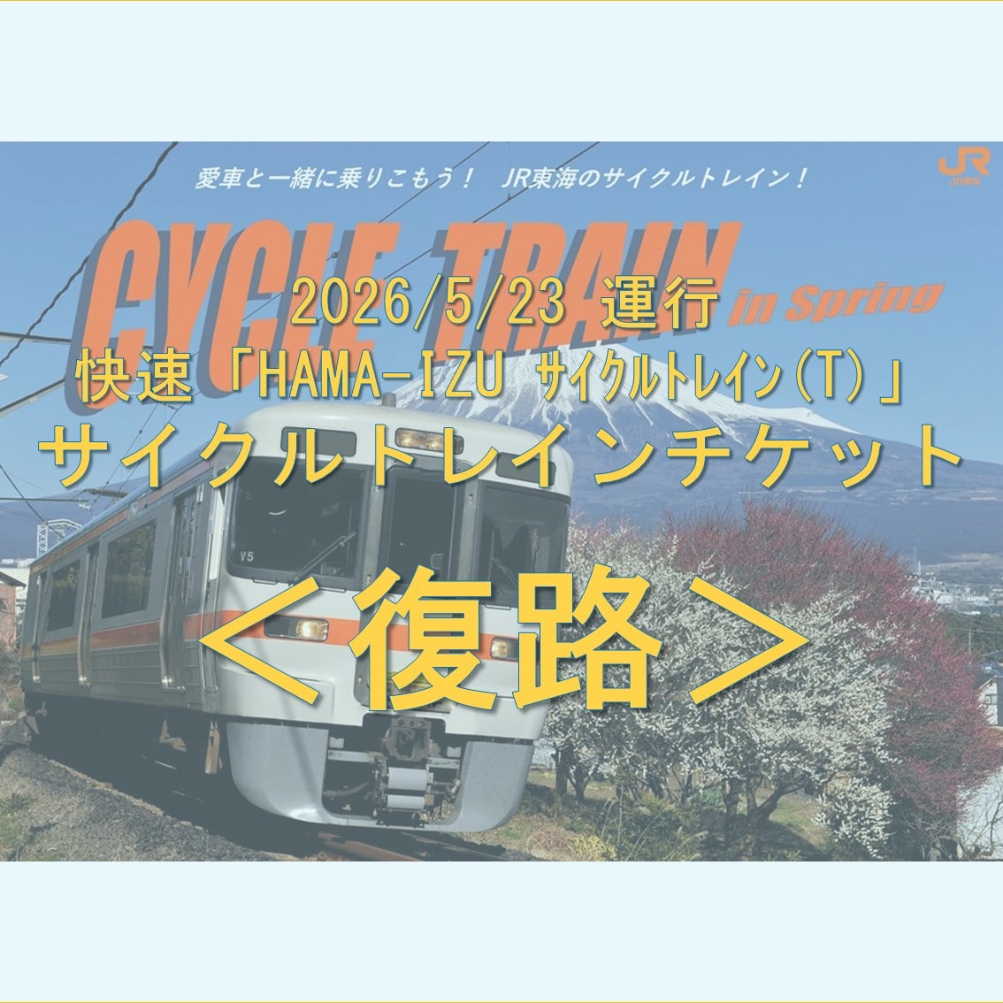 【HAMA-IZU】サイクルトレインチケット≪復路　三島⇒富士・静岡・用宗・浜松≫
