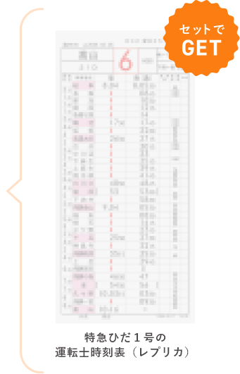 特急ひだ1号の運転士時刻表(レプリカ)
