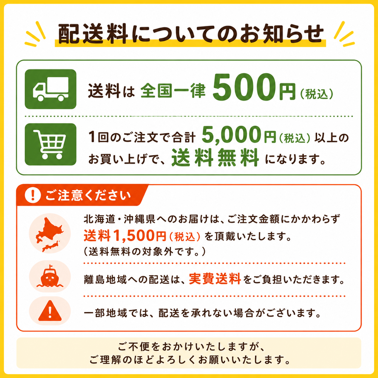 【配送料について】